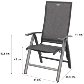 Hartman Valentino/Chaneo verstelbare tuinset - 180x90 cm. - 5-delig