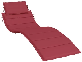 vidaXL Ligbedkussen 186x58x3 cm wijnrood