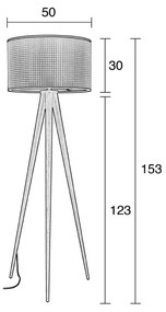 Zuiver Tripod Webbing Driepoot Vloerlamp Riet