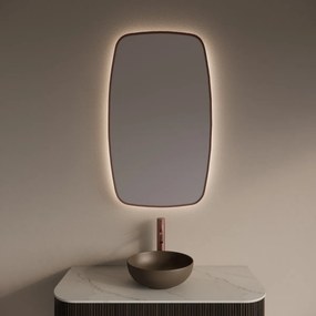 Gliss Design Epos spiegel met LED-verlichting 60x100cm verticaal rosé koper