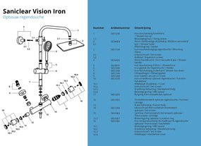 Saniclear Vision opbouw regendouche met 20x30cm hoofddouche verouderd ijzer - gunmetal