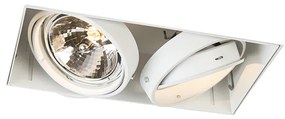 Grote Inbouwspot wit draai- en kantelbaar AR111 Trimless 2-lichts - Oneon Modern QR111 / AR111 / G53 Binnenverlichting Lamp