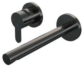 Brauer Gunmetal Edition ColdStart wastafelkraan inbouw rechte uitloop en rozetten model D2 gunmetal geborsteld PVD