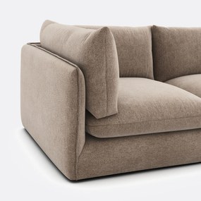 Modulaire 3-zitsbank met poef, gemêleerd polyester, Malo