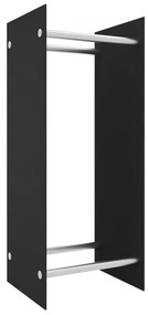 vidaXL Haardhoutrek 40x35x100 cm gehard glas zwart