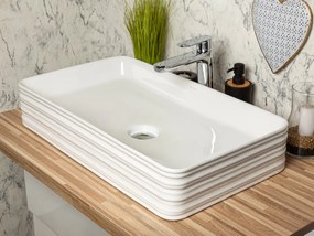 Kerra KR053 waskom rechthoekig glans wit 67.5x37.5x12cm