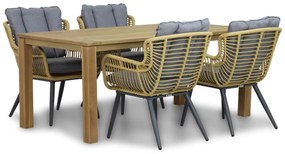 Tuinset 4 personen 180 cm Wicker/Aluminium/Aluminium/wicker Taupe Coco Azzano/Bristol