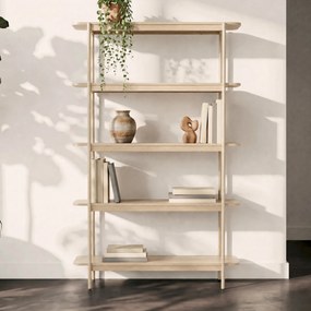 Openkast Met Vijf Planken Whitewash - 120x40x190cm.
