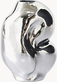 Handgemaakte glazen vaas Gleam, H 18 cm