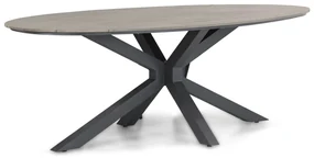 Dining Tuintafel ovaal ellipse 220 x 115 cm Aluminium/polywood Grijs Matara