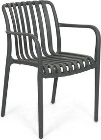 Tuinstoel Kunststof Grijs-antraciet Domani Furniture Alba antracite