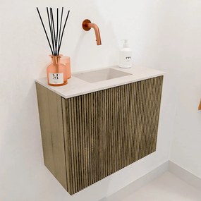 Mondiaz Joya DLux 50cm toiletmeubel dusk met wastafel faye midden zonder kraangat meli