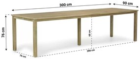 Dining Tuintafel Rechthoekig 300 x 90 cm Old teak greywash Weston