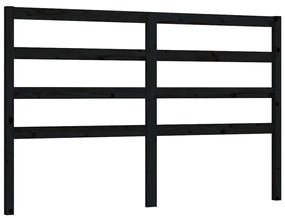 vidaXL Hoofdbord 126x4x100 cm massief grenenhout zwart