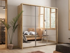 Kledingkast Fresno 145, Eiken, 218x240x59cm, 229 kg, Kledingkast deuren: Schuivend