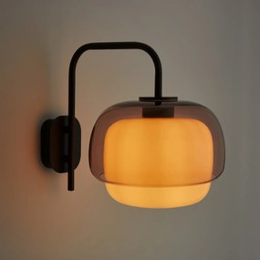 Wandlamp in gekleurd glas en metaal, Kinoko