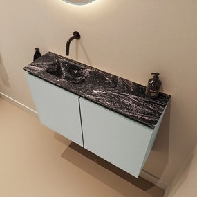 Mondiaz Ture DLux toiletmeubel 80cm greey met wastafel lava links zonder kraangat