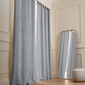 Gordijn in gewassen gevoerd linnen met ringen, Private