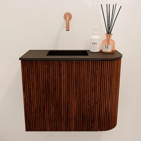 Mondiaz Joya 50cm toiletmeubel ronding rechts ruby met wastafel faye links zonder kraangat urban