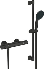 Grohe QuickFix Precision Start thermostatische doucheset 15cm met 1 straalsoort matte black