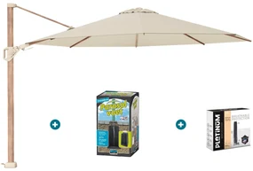 Platinum Challenger T2 premium - 3,5 m. Champagne Teak - met ingraafvoet en hoes