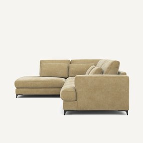 Omvormbare hoekbank links, stonewashed fluweel, Marsile