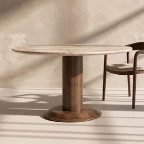 Eleonora Ted Ronde Eettafel Met Marmer - 130 X 130cm.