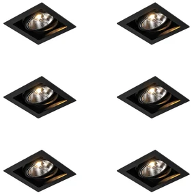 Set van 6 Moderne inbouwspot zwart 18 cm verstelbaar - Artemis 111 GU10 Binnenverlichting Lamp