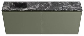 Mondiaz Ture DLux toiletmeubel 120cm army met wastafel lava links zonder kraangat