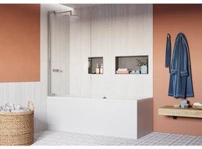 Crosswater Asura scharnierend badscherm - 90x150cm - gepolijst rvs AUBSCC0900
