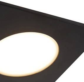 Buitenlamp Set van 6 inbouwspots zwart incl. LED 3-staps dimbaar IP65 - Simply Modern IP65 Buitenverlichting vierkant Lamp