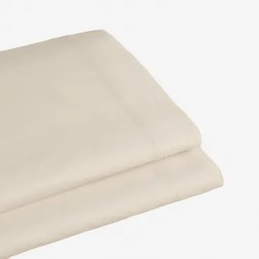 Bovenlaken In Percal Katoen Van 180 Draden Voor Een Bed Van 90 Cm Agassi Crema Cannoli & Bed 90cm (160 X 280 Cm) - Sklum