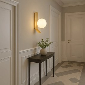 APP1759-1W Wandlamp in geborsteld goud/wit