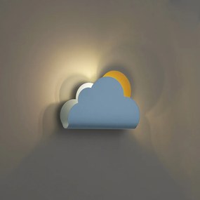 Kinder wandlamp blauw wolk met zon - Cloudy