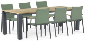 Tuinset 6 personen 240 cm Aluminium/textileen Groen Lifestyle Garden Furniture Brandon/Riviera
