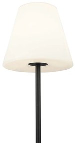 Buiten vloerlamp zwart met witte kap 35 cm IP65 - Virginia Design E27 IP65 Buitenverlichting