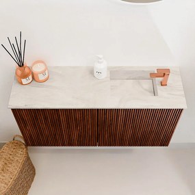 Mondiaz Joya DLux 80cm toiletmeubel ruby met wastafel faye rechts 1 kraangat ostra