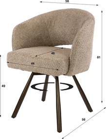 Draaibare Eetkamerstoel Boucle