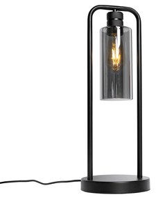 Moderne tafellamp zwart met smoke glas - Stavelot Modern E27 Binnenverlichting Lamp