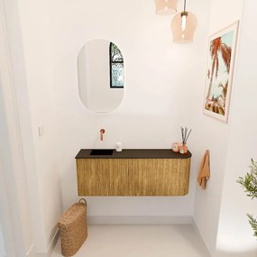 Mondiaz Joya 110cm toiletmeubel ronding rechts oak met wastafel faye links zonder kraangat urban