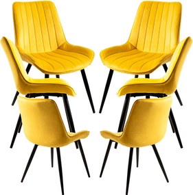 Set 6 Lene Fluwelen Stoelen