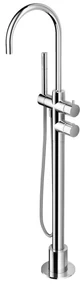 Hotbath Buddy/Laddy Thermostatische Badkraan Vrijstaand Geborsteld Nikkel B017