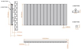 Eastbrook Charlton radiator 125x60cm aluminium 1271W antraciet