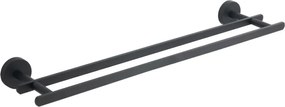 Mexen Loft dubbele handdoekhouder, zwart - 7012625-70