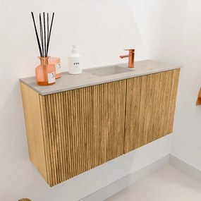 Mondiaz Joya DLux 80cm toiletmeubel oak met wastafel faye midden 1 kraangat opalo