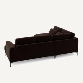 Rechtse hoekbank met leuning in fluweel, Marsile