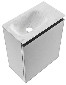 Mondiaz Ture DLux toiletmeubel 40cm plata met wastafel opalo links zonder kraangat