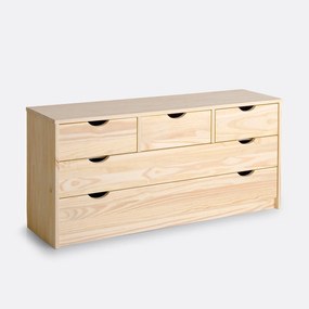 Ladekast met 5 lades, massief dennenhout, Crawley