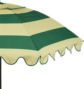 Edelman Jessy stokparasol streep groen - Ø197 x 238 cm
