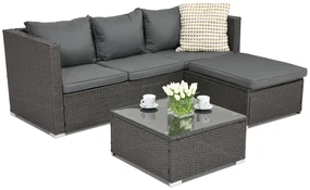 Roma Corner 4 Garden Point antraciet technorattan tuinmeubelen
